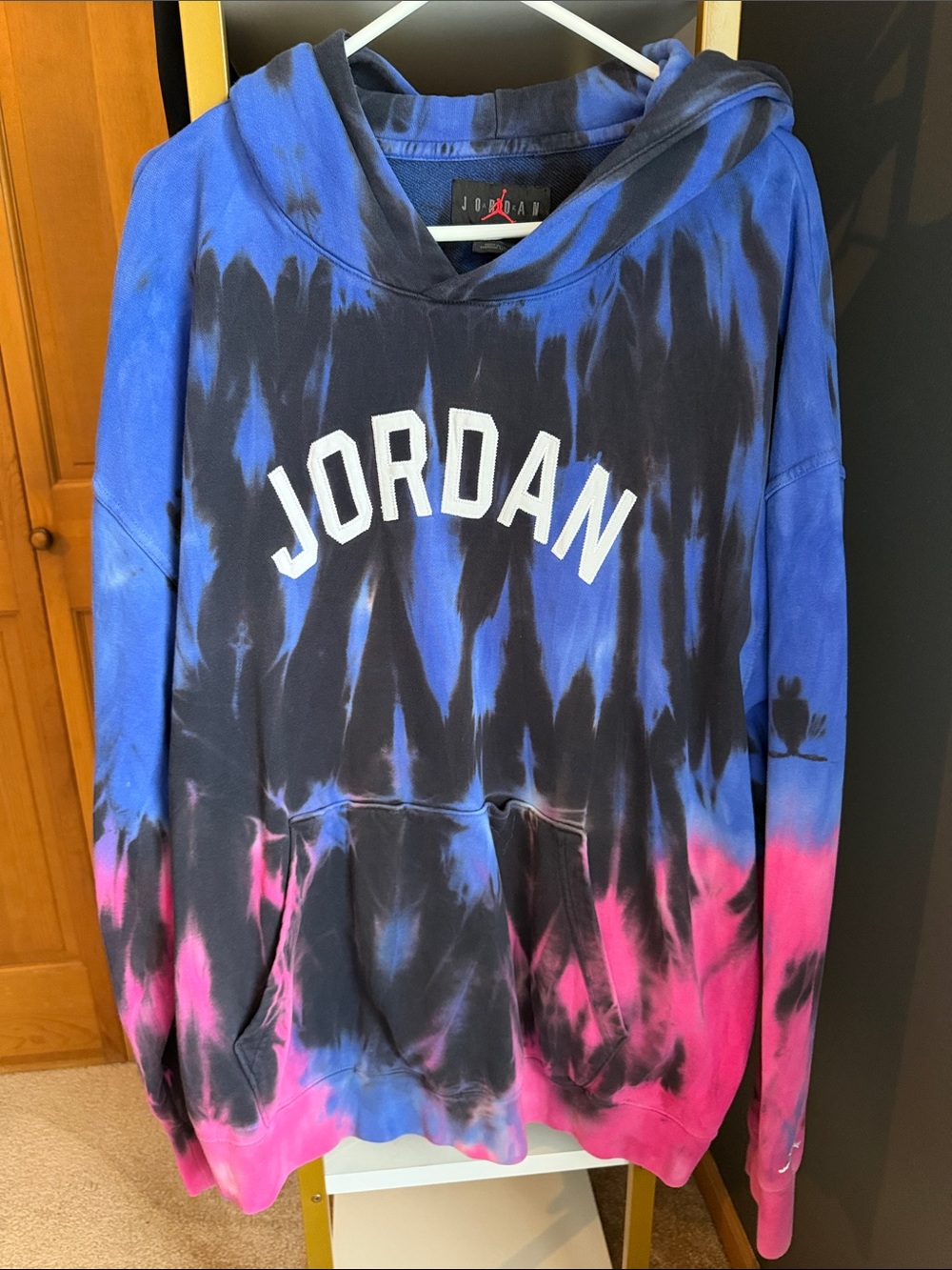 Jordan Tie-Dye Hoodie in Blue, Black & Pink